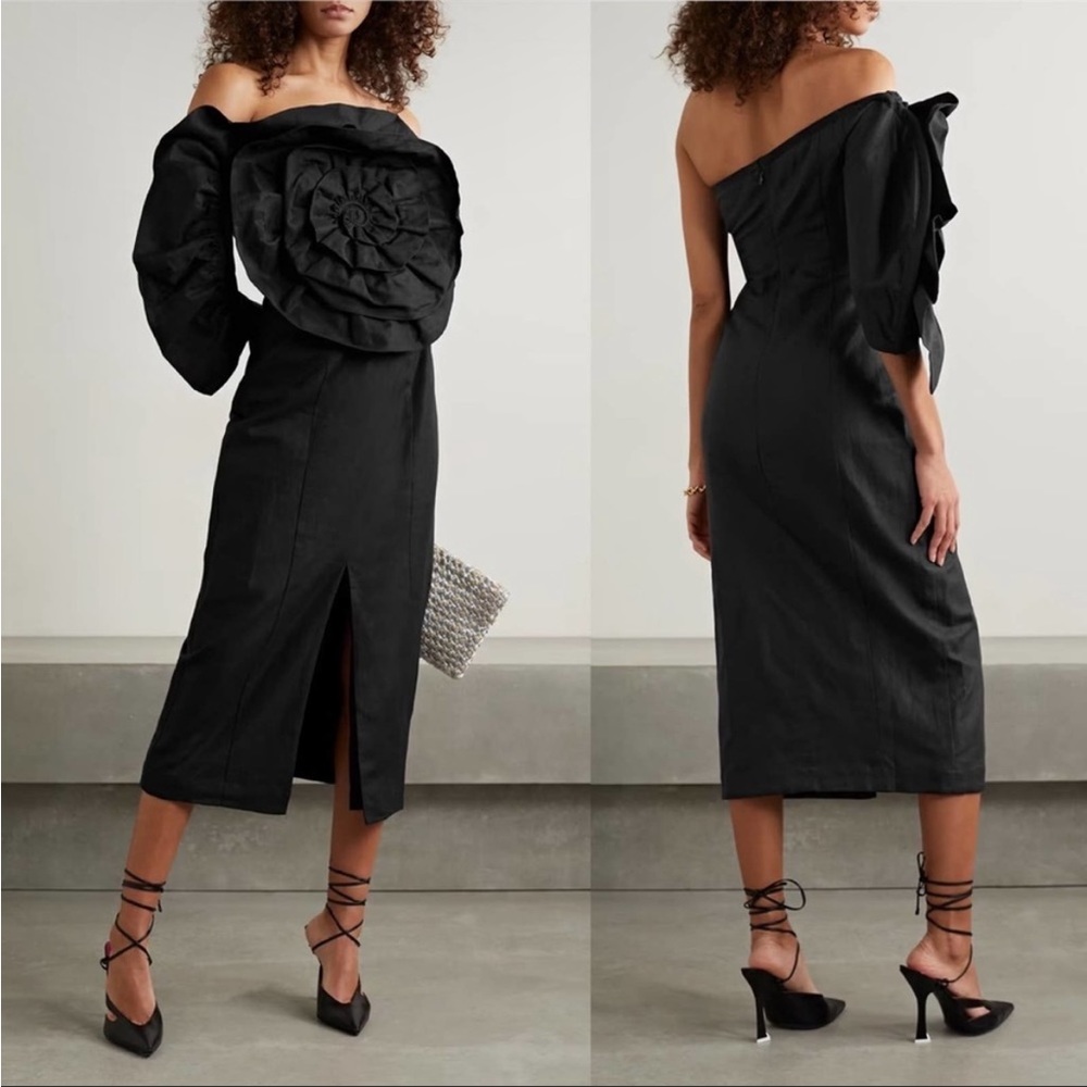 Mara Hoffman Black Off-Shoulder Dress